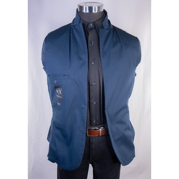 Armani Exchange Sport Coat Blazer Mens 38 Navy Blue 2 Button Closure Stretch - Picture 8 of 11